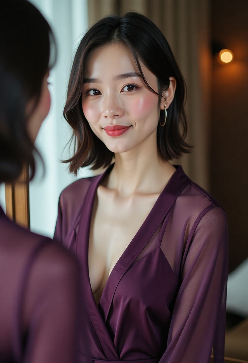 东京窗边慢快门，窗帘与杯沿的室内人像